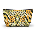 Tribal Sunrise Zebra Print T-Bottom Multipurpose Organizer Toiletry Travel Pouch, Black/Orange/Yellow