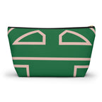 The Signia Custom Monogram Geometric T-Bottom Multipurpose Organizer Toiletry Travel Pouch, Green/Pink