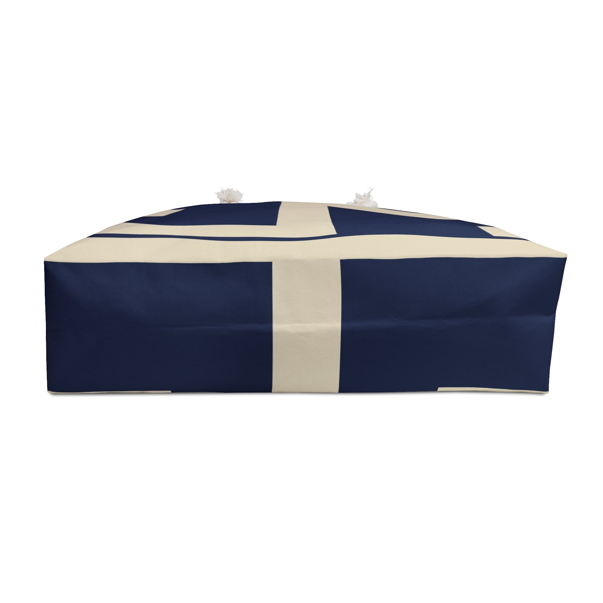 Signia Block Packable Tote, Navy & Cream