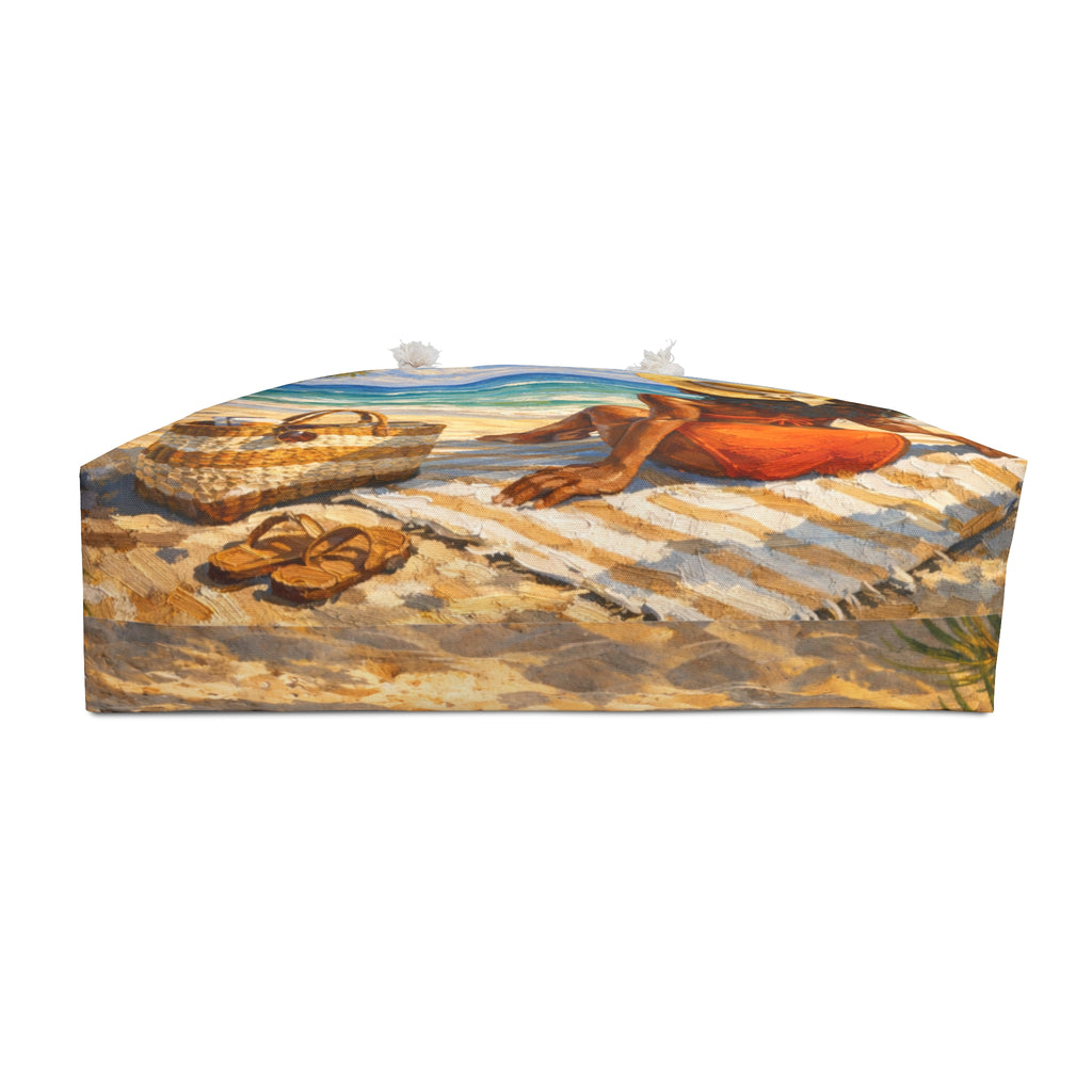 Tropical Seaside Packable Carryall Beach Tote