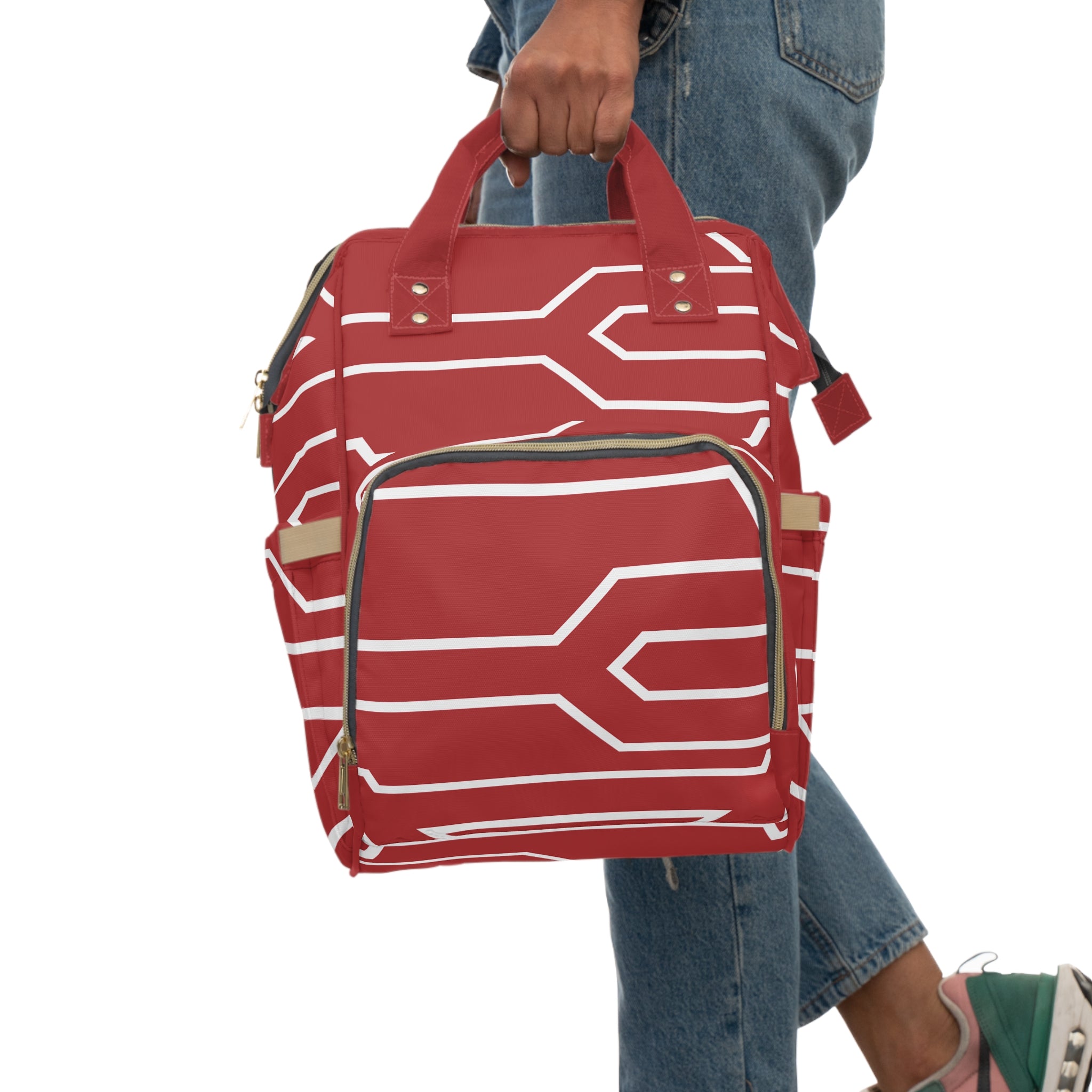 Signia Frame Commuter Backpack, Red & White