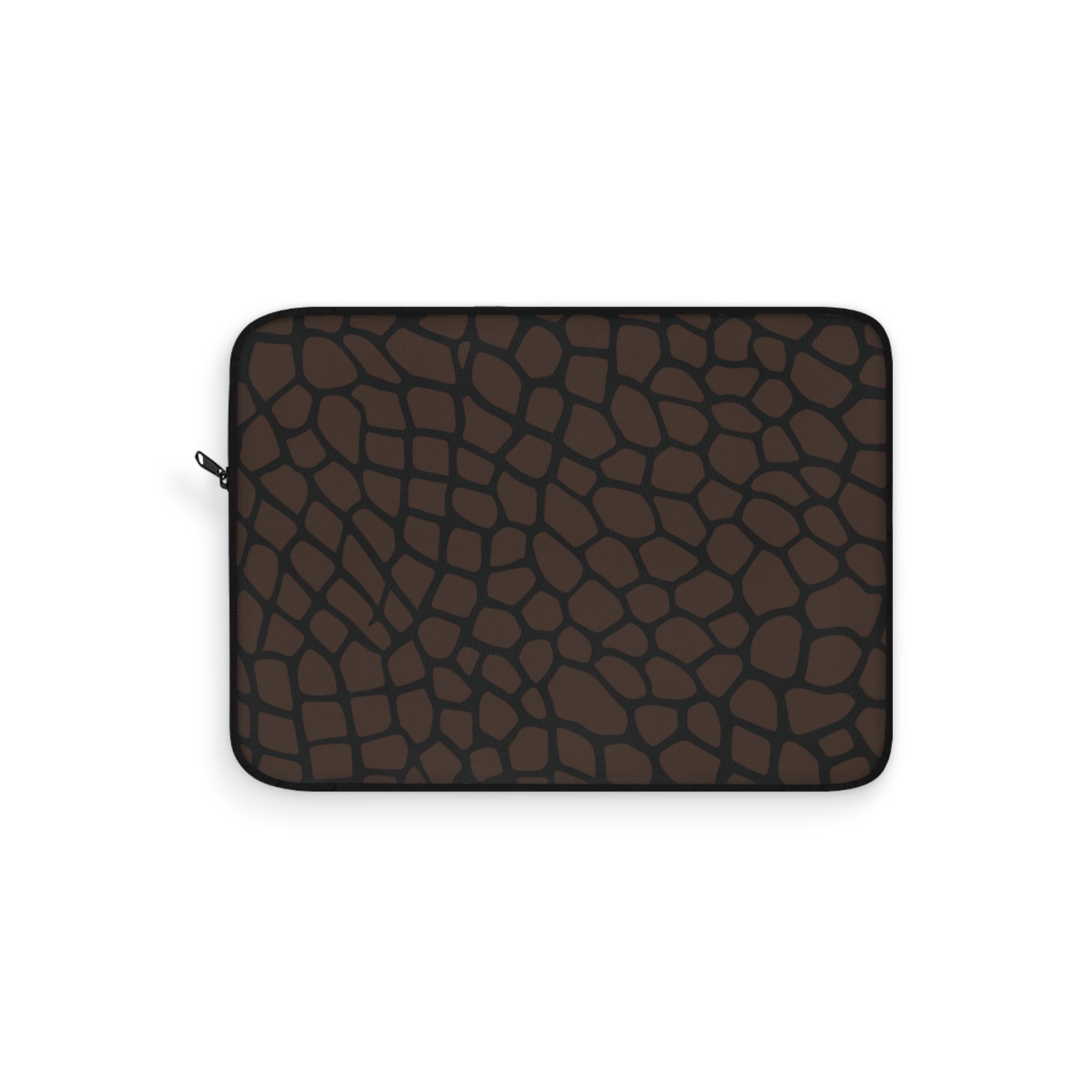 Brown Giraffe Print Laptop Sleeve Protective Case, Brown/Black