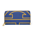 The Signia Custom Monogram Geometric Zipper Wallet, Blue/Yellow
