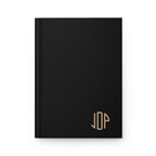 The MonoTone Monogram Hardcover Journal Lined Notebook for Notes and Planning, Black