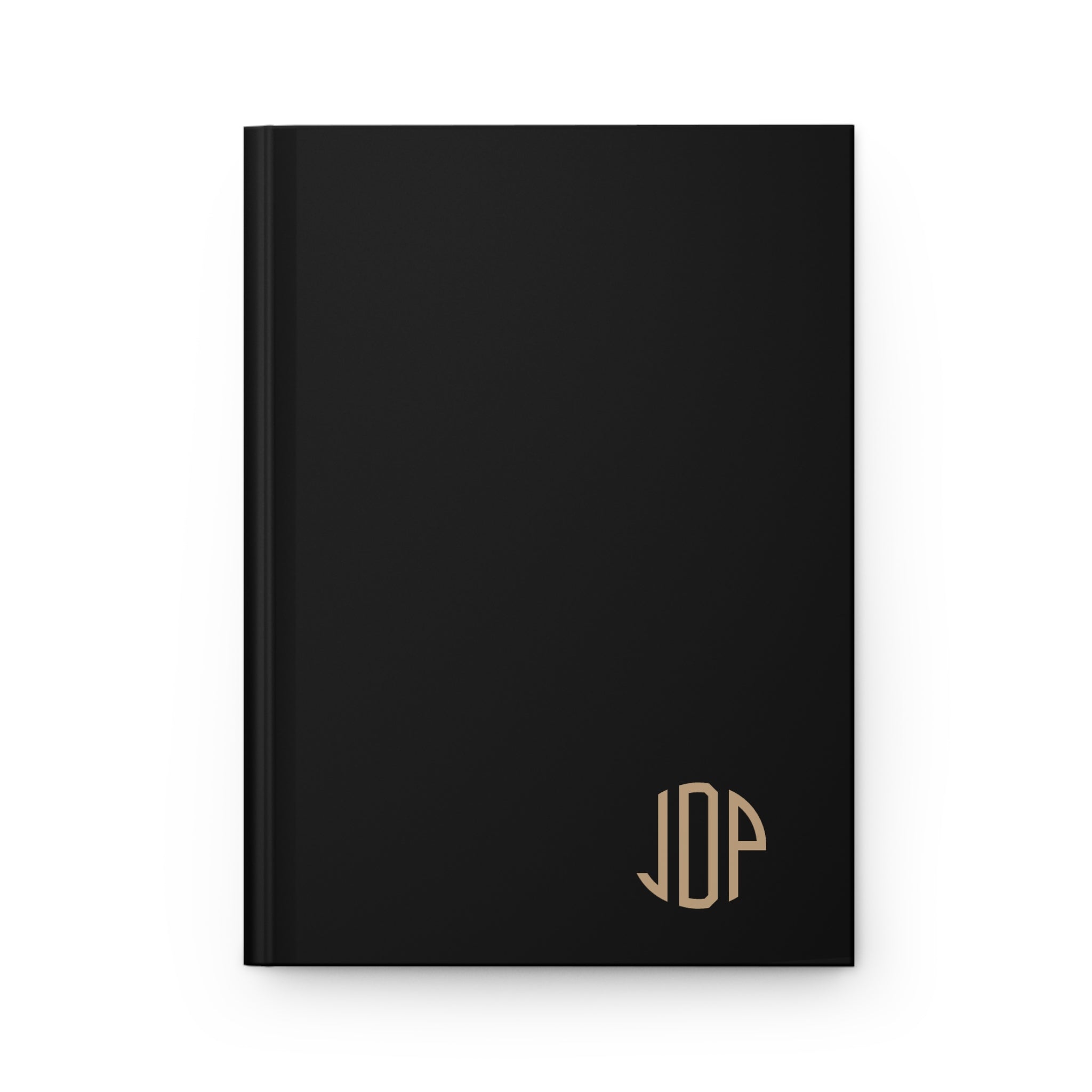 The MonoTone Monogram Hardcover Journal Lined Notebook for Notes and Planning, Black