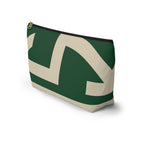 Signia Block Accessory Pouch, Dark Green & Cream