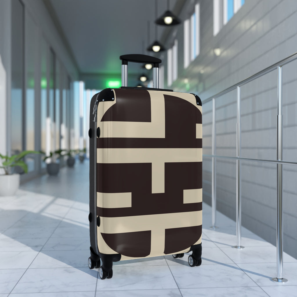 Signia Block Hard-Shell Luggage, Coffee Bean & Cream