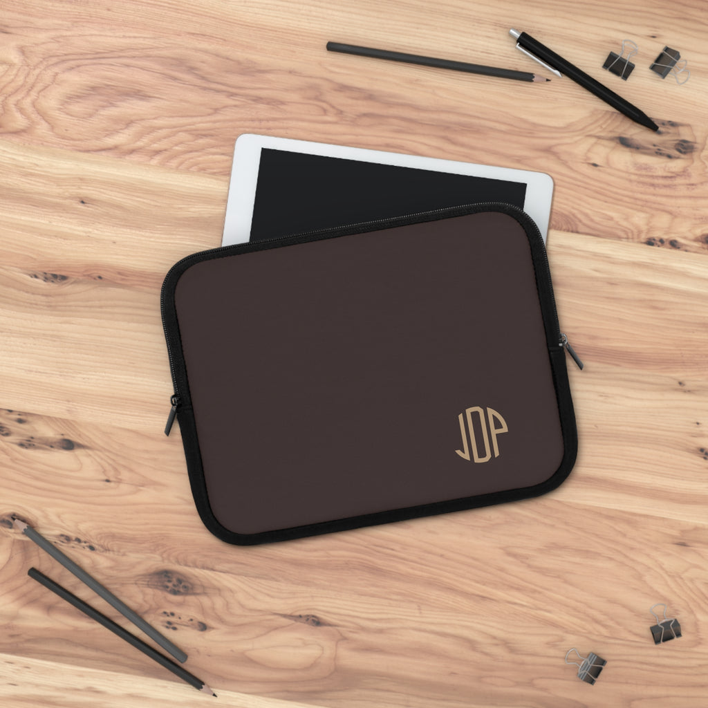 The MonoTone Monogram Tablet Laptop Sleeve, Multiple Sizes, Dark Brown