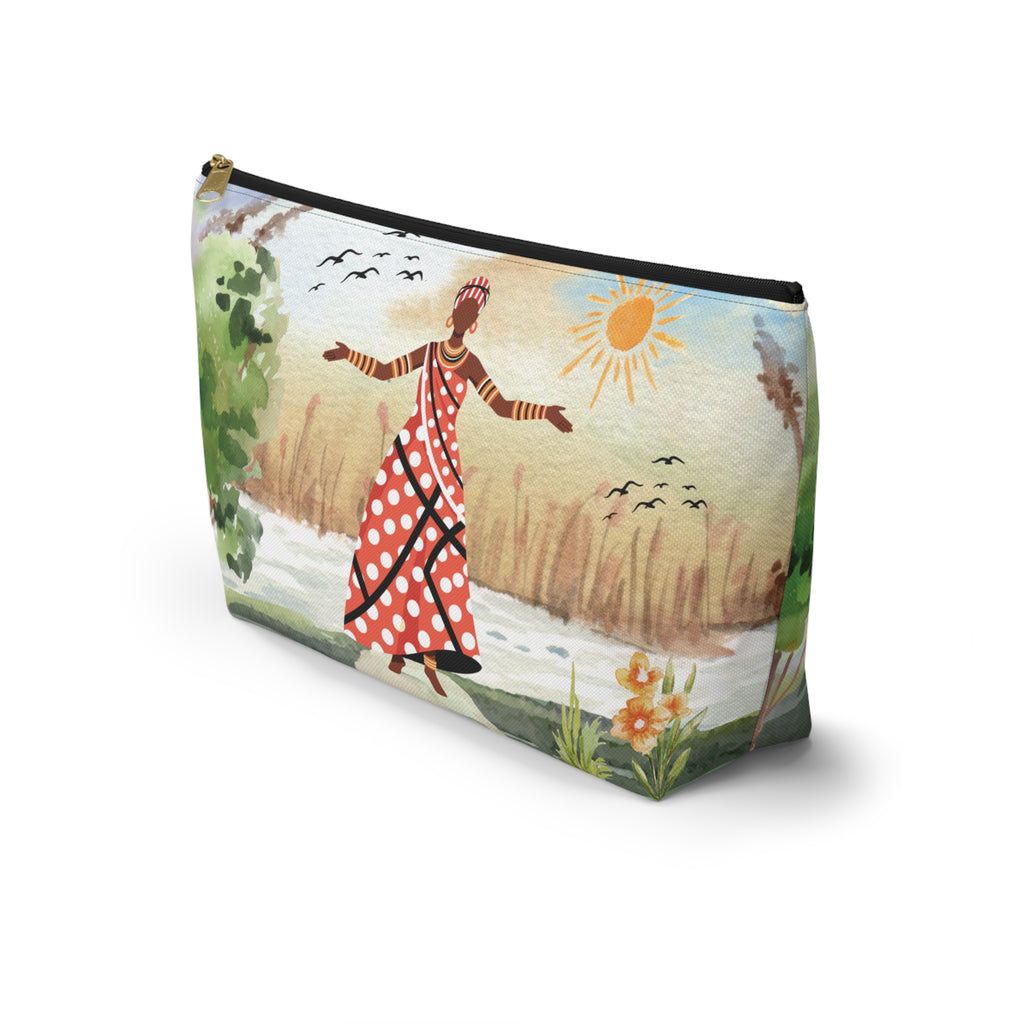 At The River T-Bottom Travel Pouch — Chic Multipurpose Organizer for Toiletries, Makeup & On-the-Go Essentials