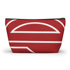 The Signia Custom Monogram Geometric T-Bottom Multipurpose Organizer Toiletry Travel Pouch, Red/White
