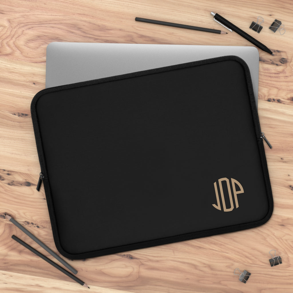 The MonoTone Monogram Tablet Laptop Sleeve, Multiple Sizes, Black