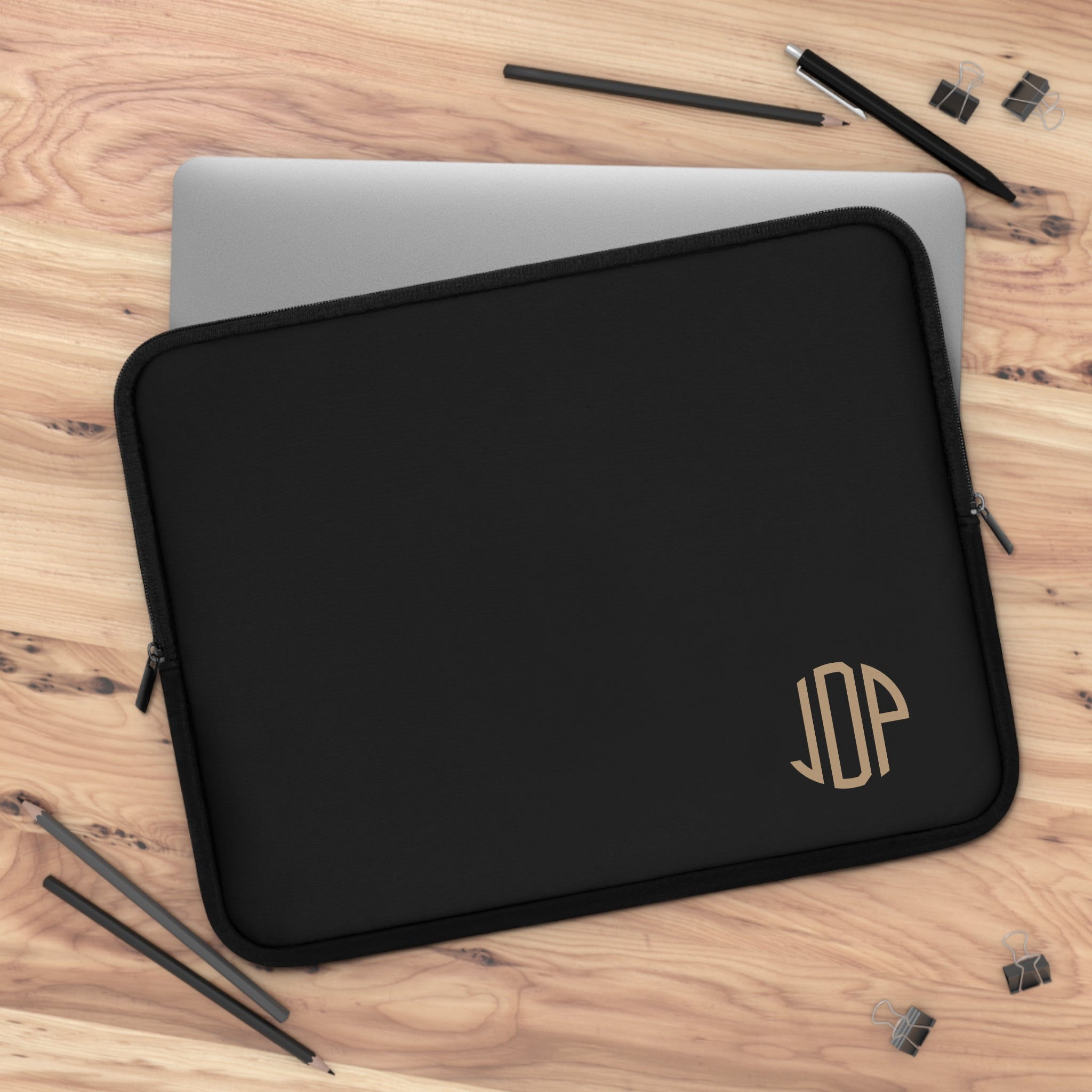 The MonoTone Monogram Tablet Laptop Sleeve, Multiple Sizes, Black