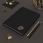 The MonoTone Monogram Hardcover Journal Lined Notebook for Notes and Planning, Black