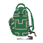 The Signia Custom Monogram Collection Multifunctional Backpack Carryon Bag, Green and Pink