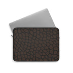 Brown Giraffe Print Laptop Sleeve Protective Case, Brown/Black