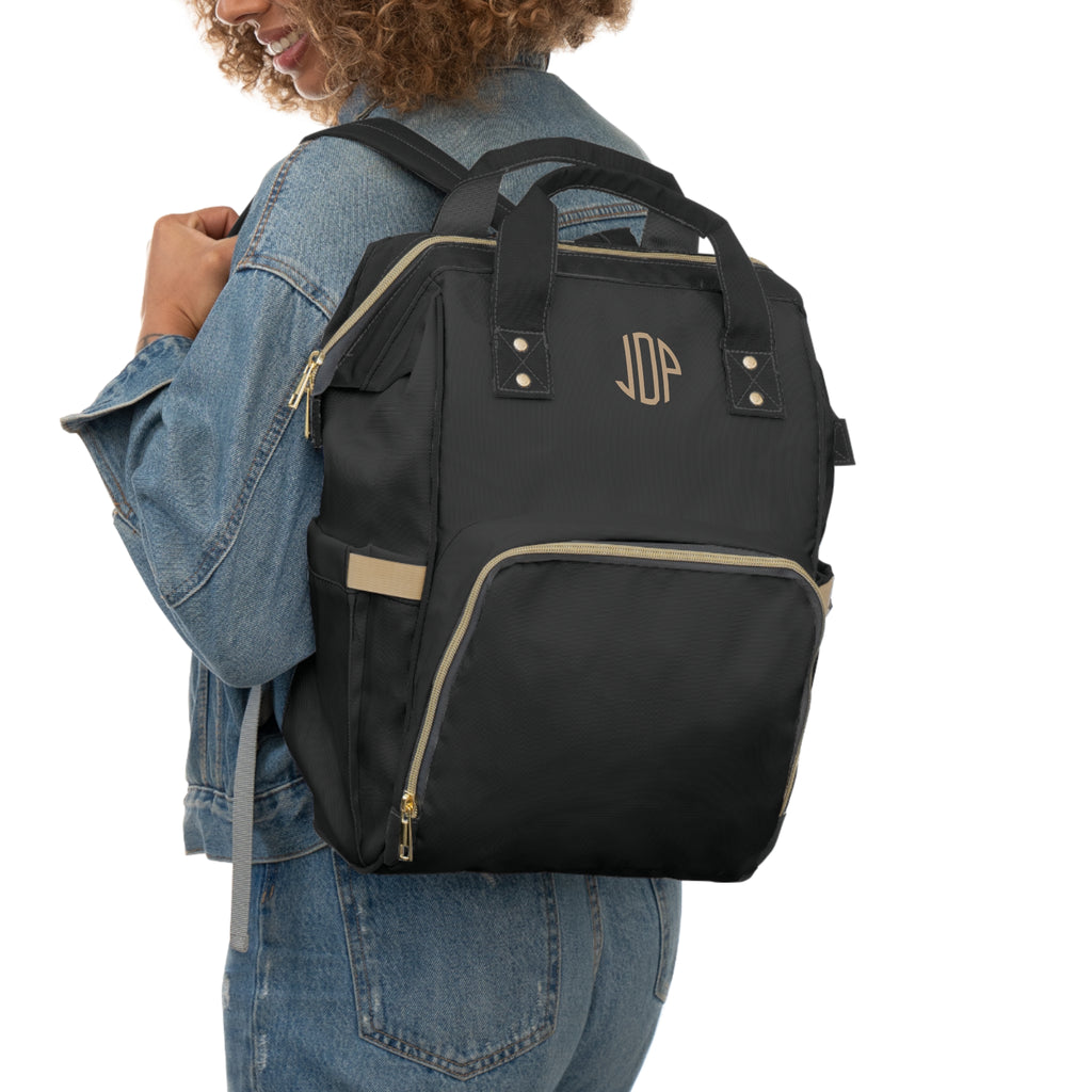 The MonoTone Collection Multifunctional Travel Backpack Carryon, Black Onyx