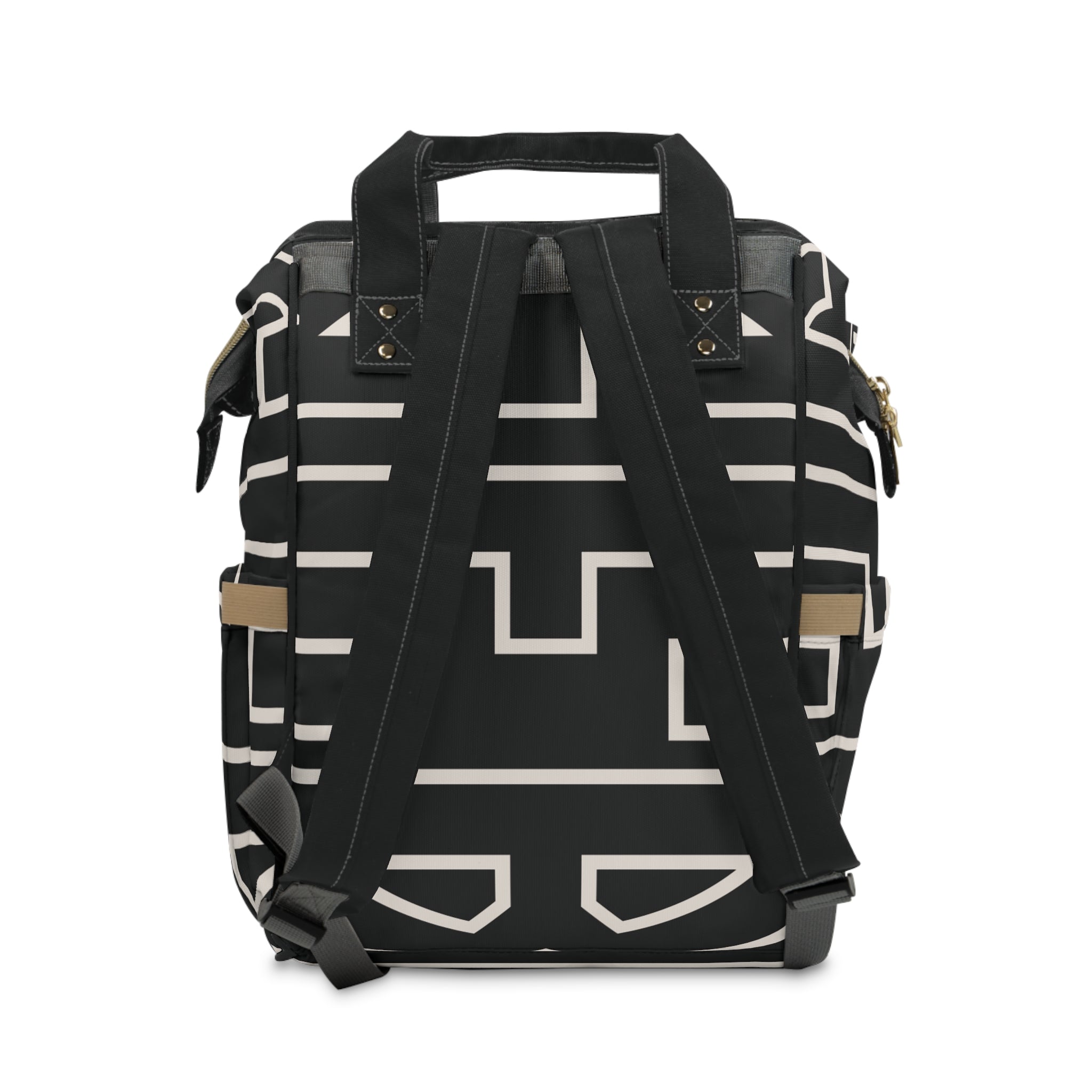 The Signia Custom Monogram Multifunctional Backpack Carryon Bag, Black/White