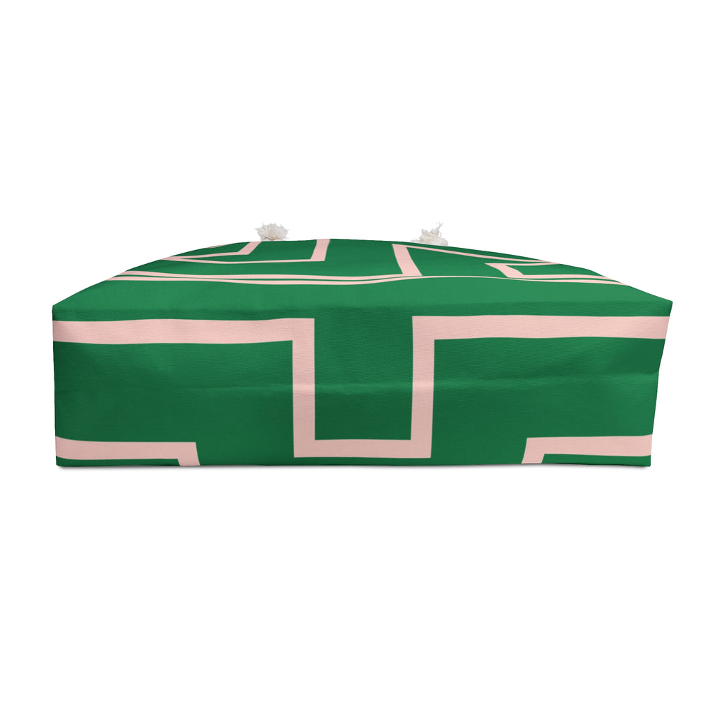 Signia Frame Packable Tote, Green & Pink