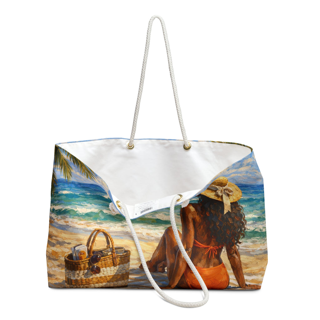 Tropical Seaside Packable Carryall Beach Tote