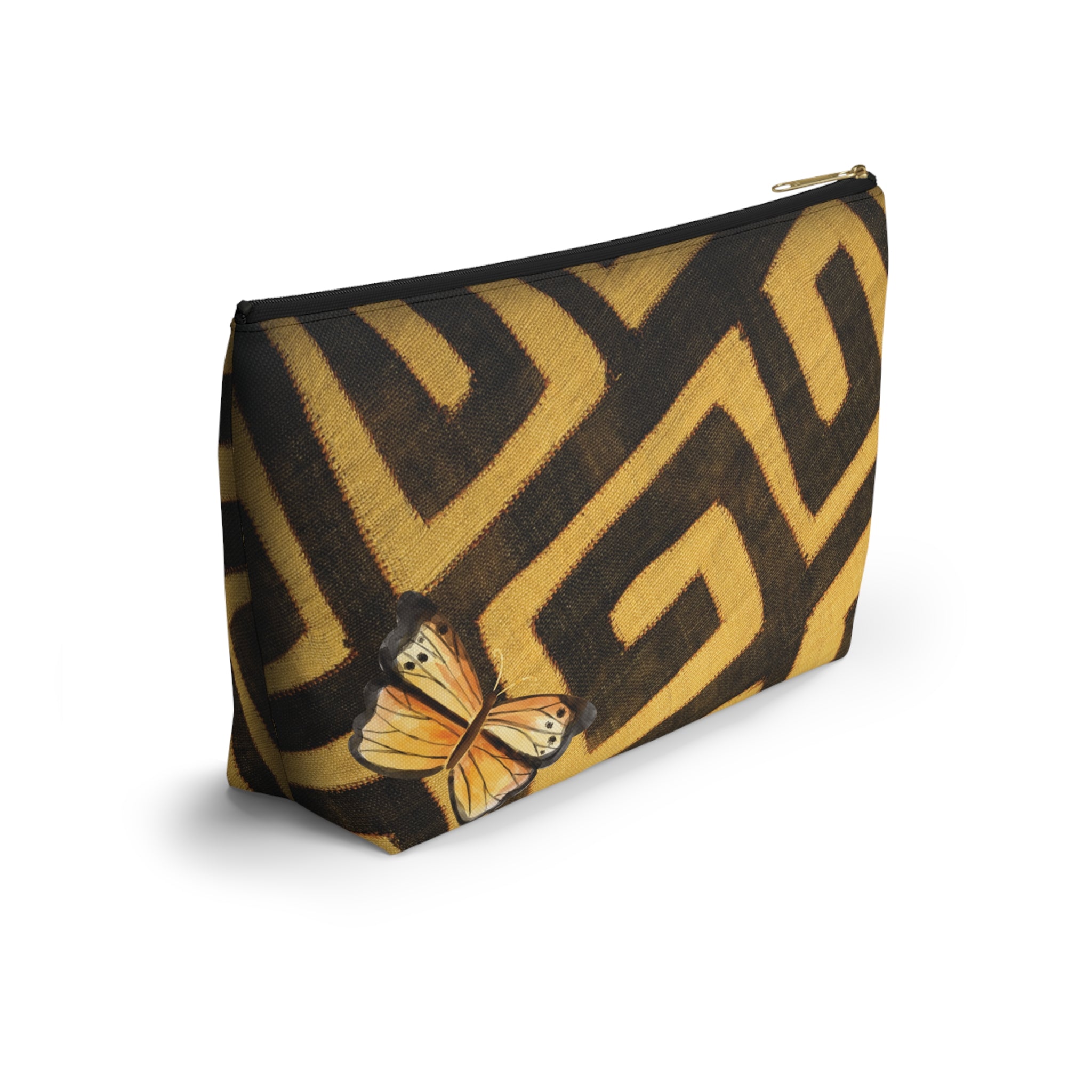 Tribal T-Bottom Multipurpose Organizer Toiletry Travel Pouch, Gold/Brown