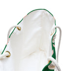 The Signia Custom Monogram Geometric Packable Weekender Bag Travel Tote, Green/Pink