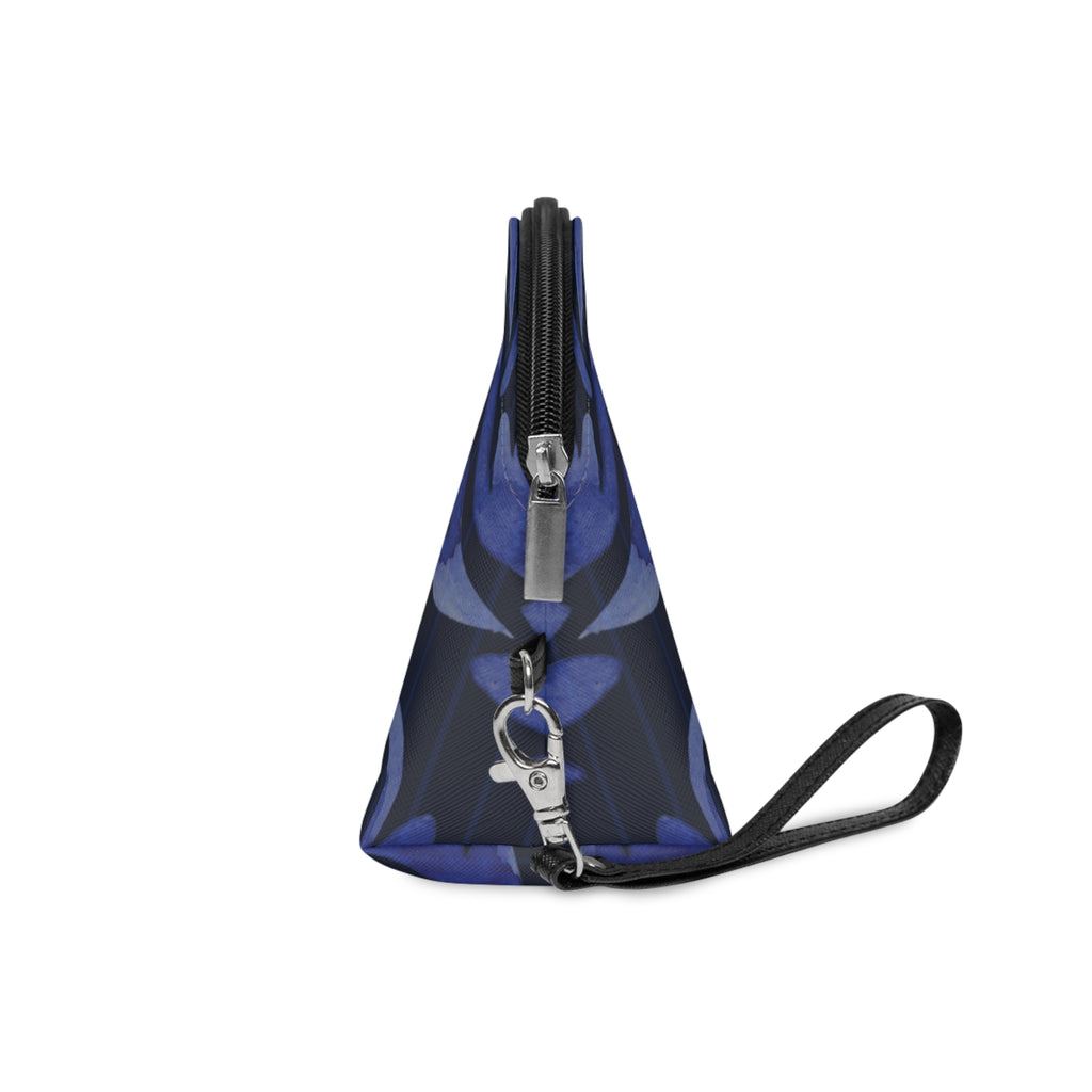 Blue Damask & Pinstripe Chic Makeup Bag, Cosmetic Bag