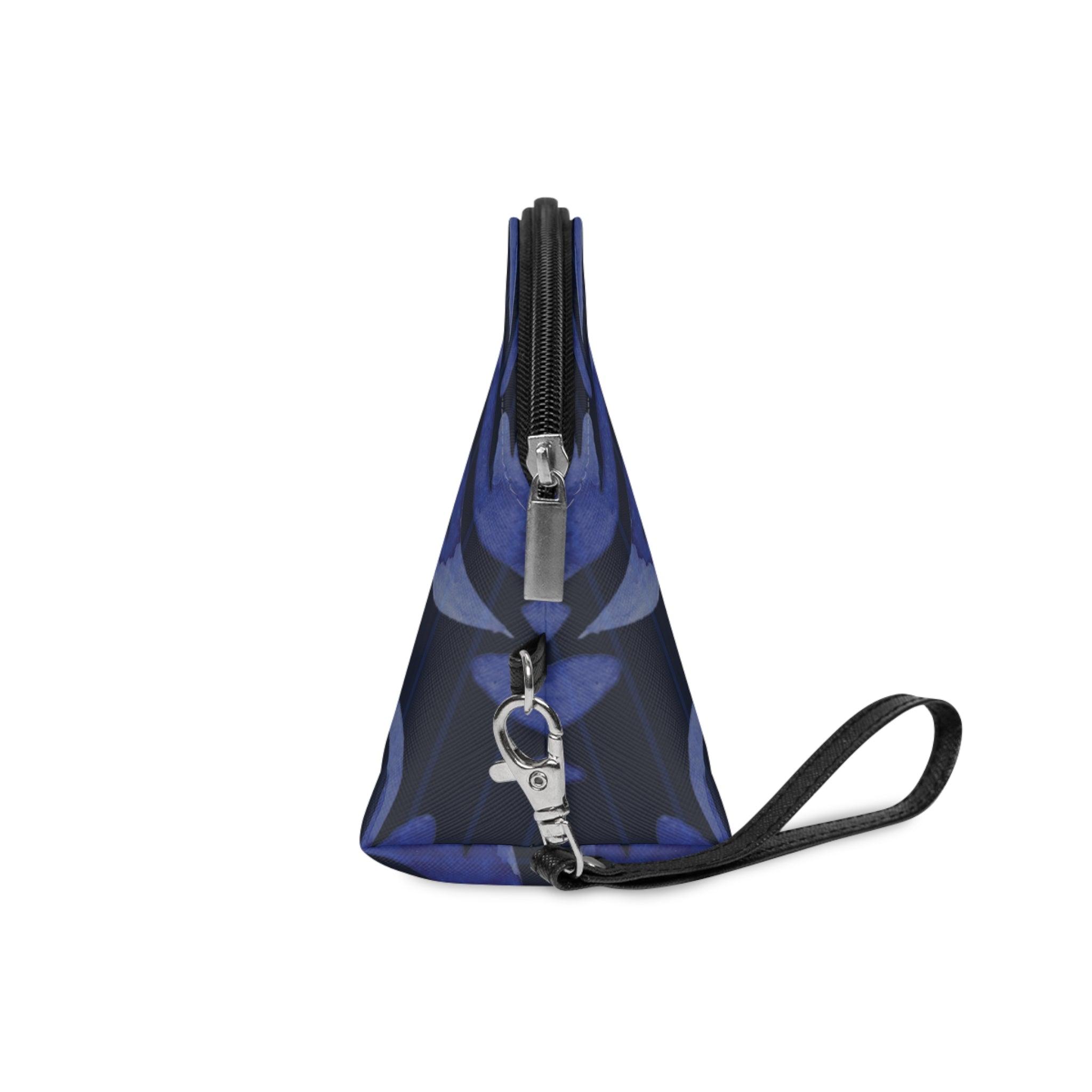 Blue Damask & Pinstripe Chic Makeup Bag, Cosmetic Bag