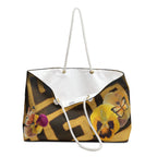 Flower Tribe Packable Oversized Multipurpose Weekender Bag, Carryall Tote, Beach Bag, Gold/Brown