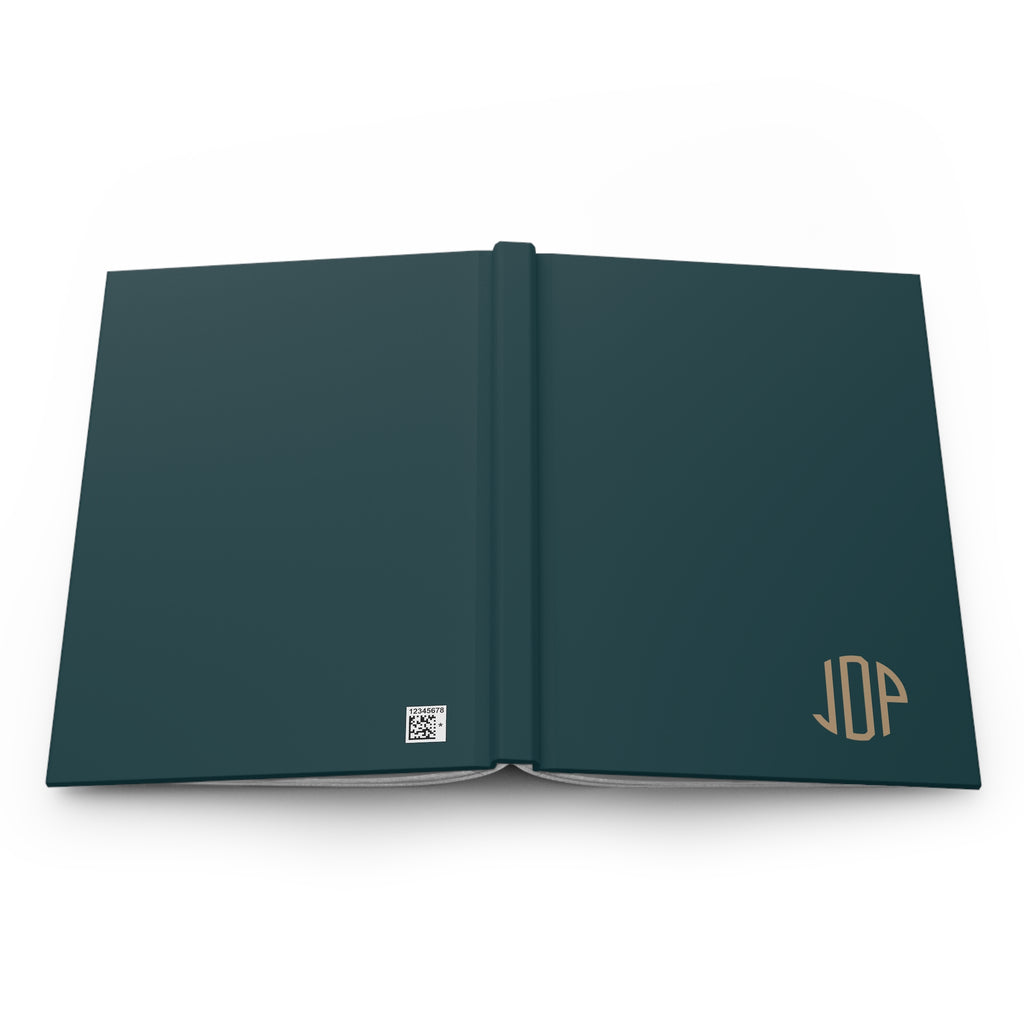 The MonoTone Monogram Hardcover Journal Lined Notebook for Notes and Planning, Teal Blue