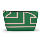 The Signia Custom Monogram Geometric T-Bottom Multipurpose Organizer Toiletry Travel Pouch, Green/Pink