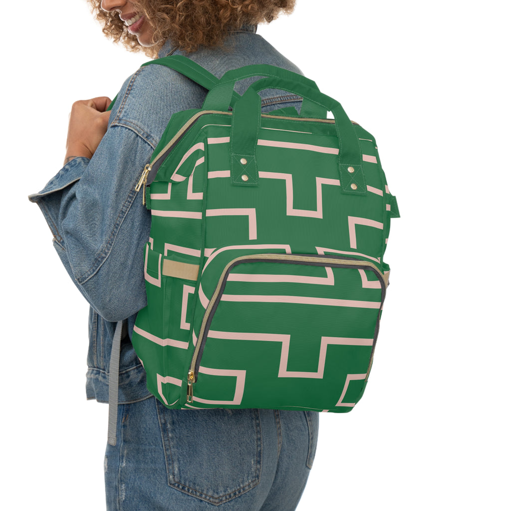 Signia Frame Commuter Backpack, Green & Pink