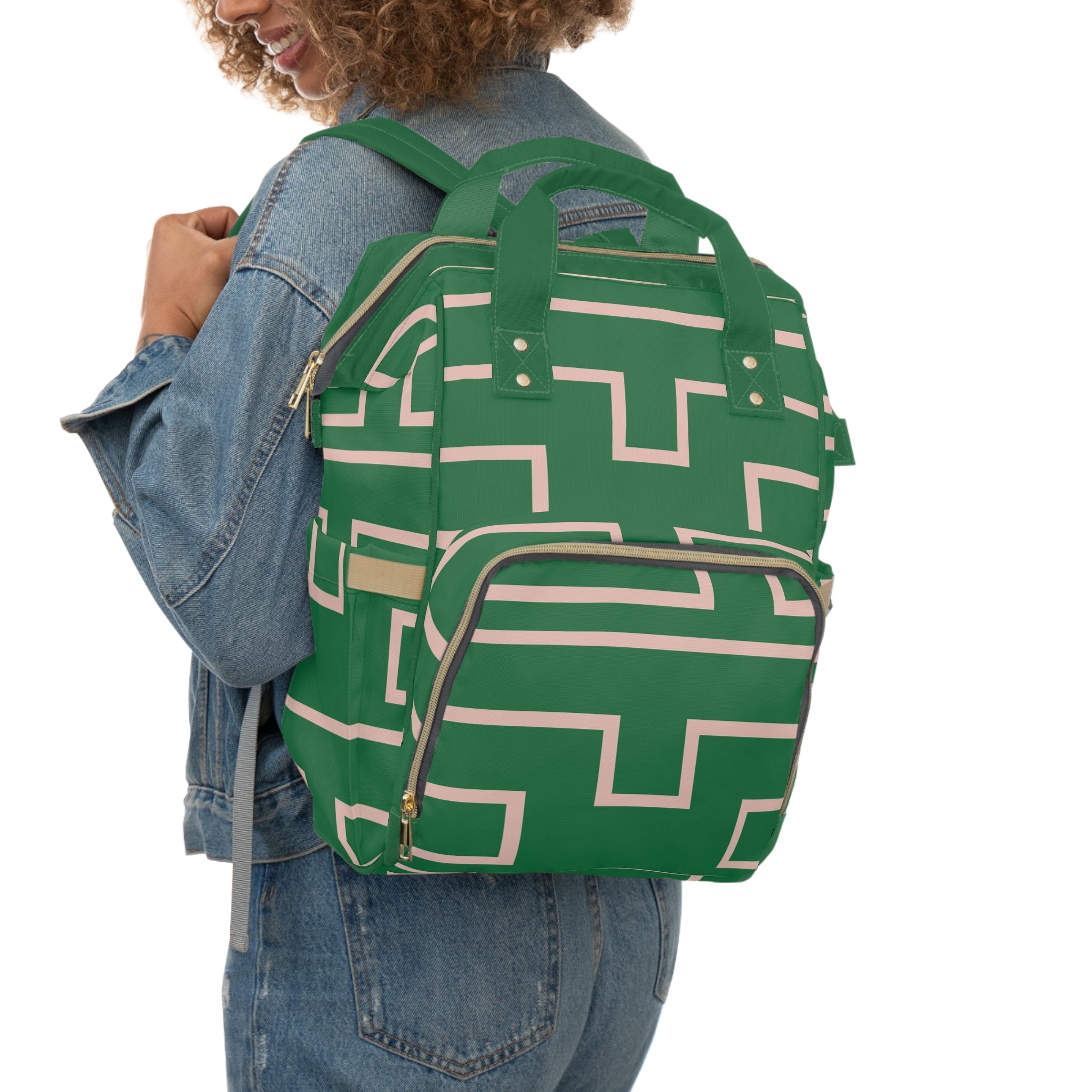 Signia Frame Commuter Backpack, Green & Pink
