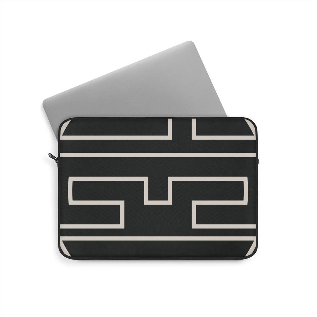 Black & Ivory Personalized Slim Padded Laptop Sleeve