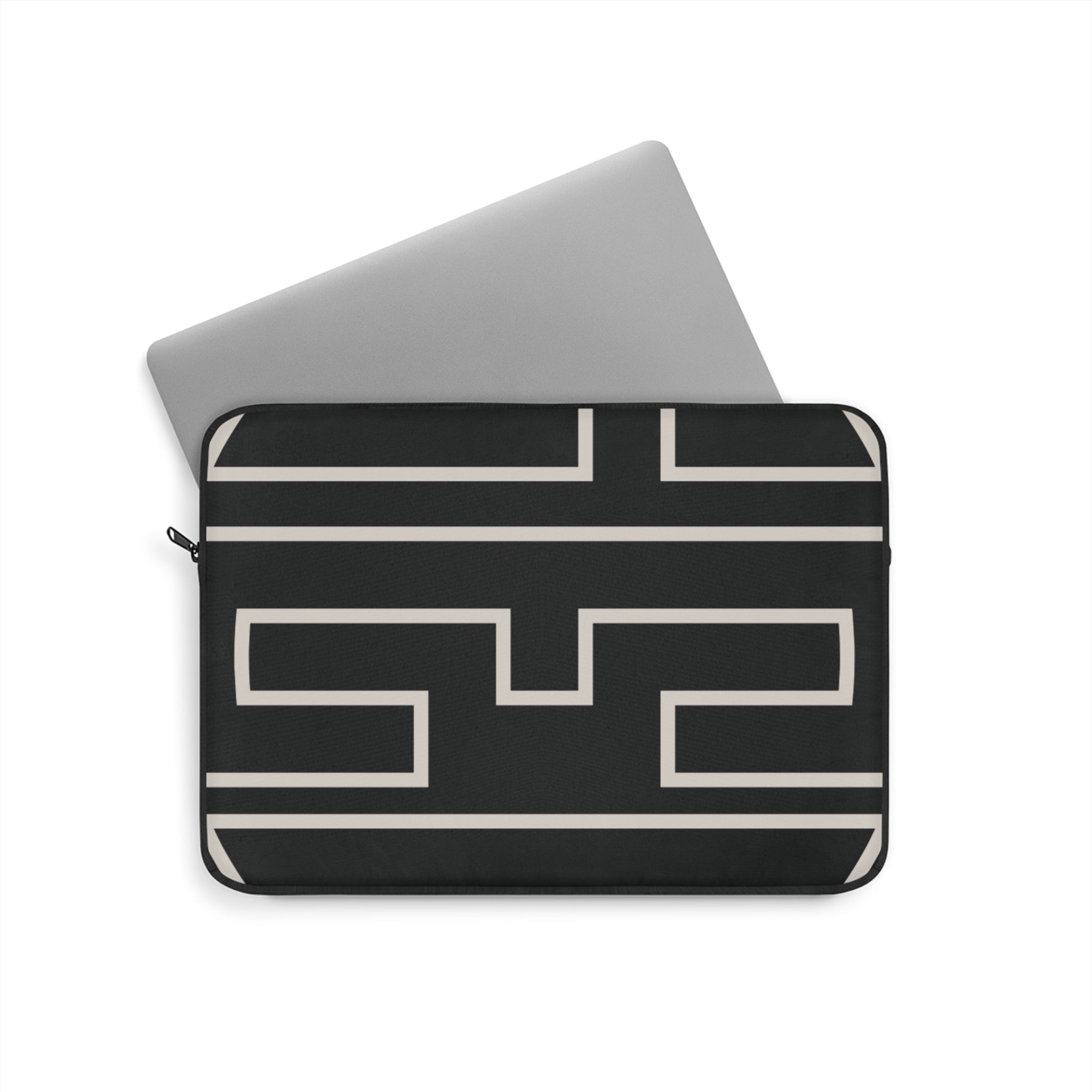 Black & Ivory Personalized Slim Padded Laptop Sleeve