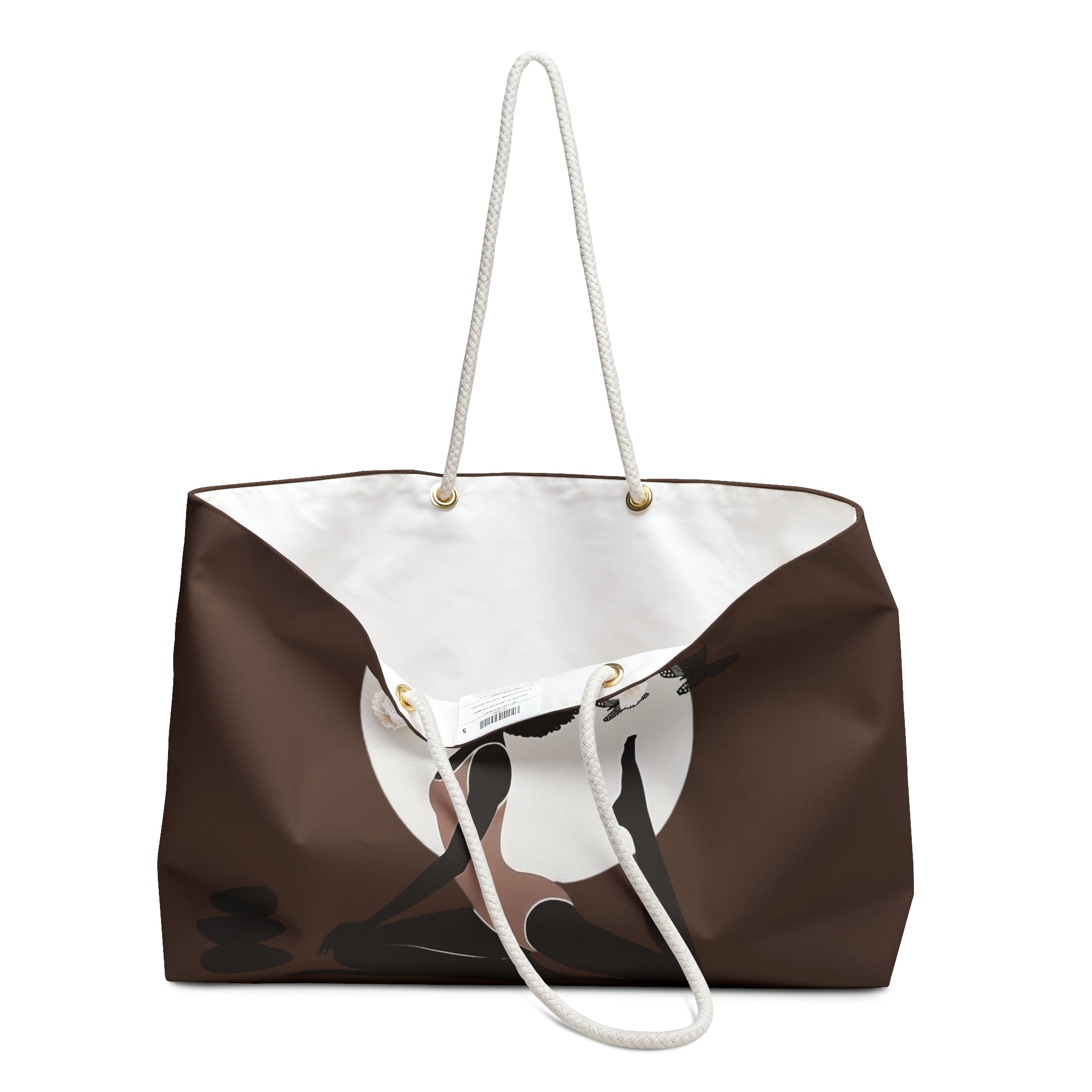 Moon YogaPackable Oversized Multipurpose Weekender Bag, Carryall Tote, Beach Bag, Brown