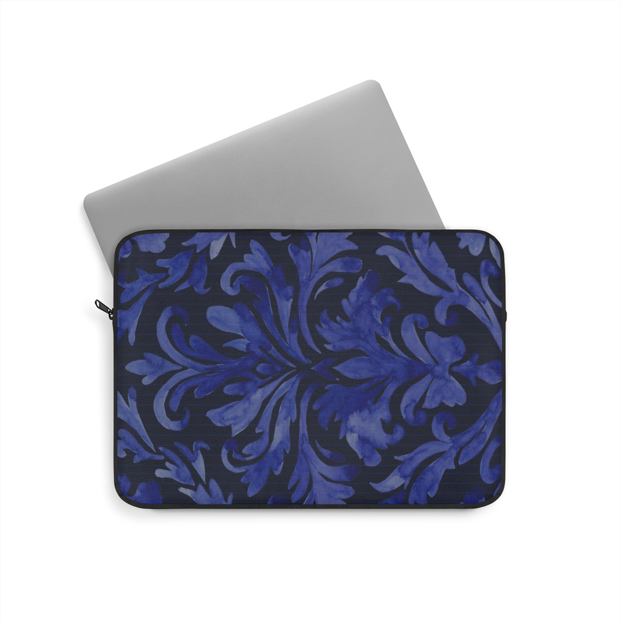 Blue Damask Laptop Sleeve Protective Case