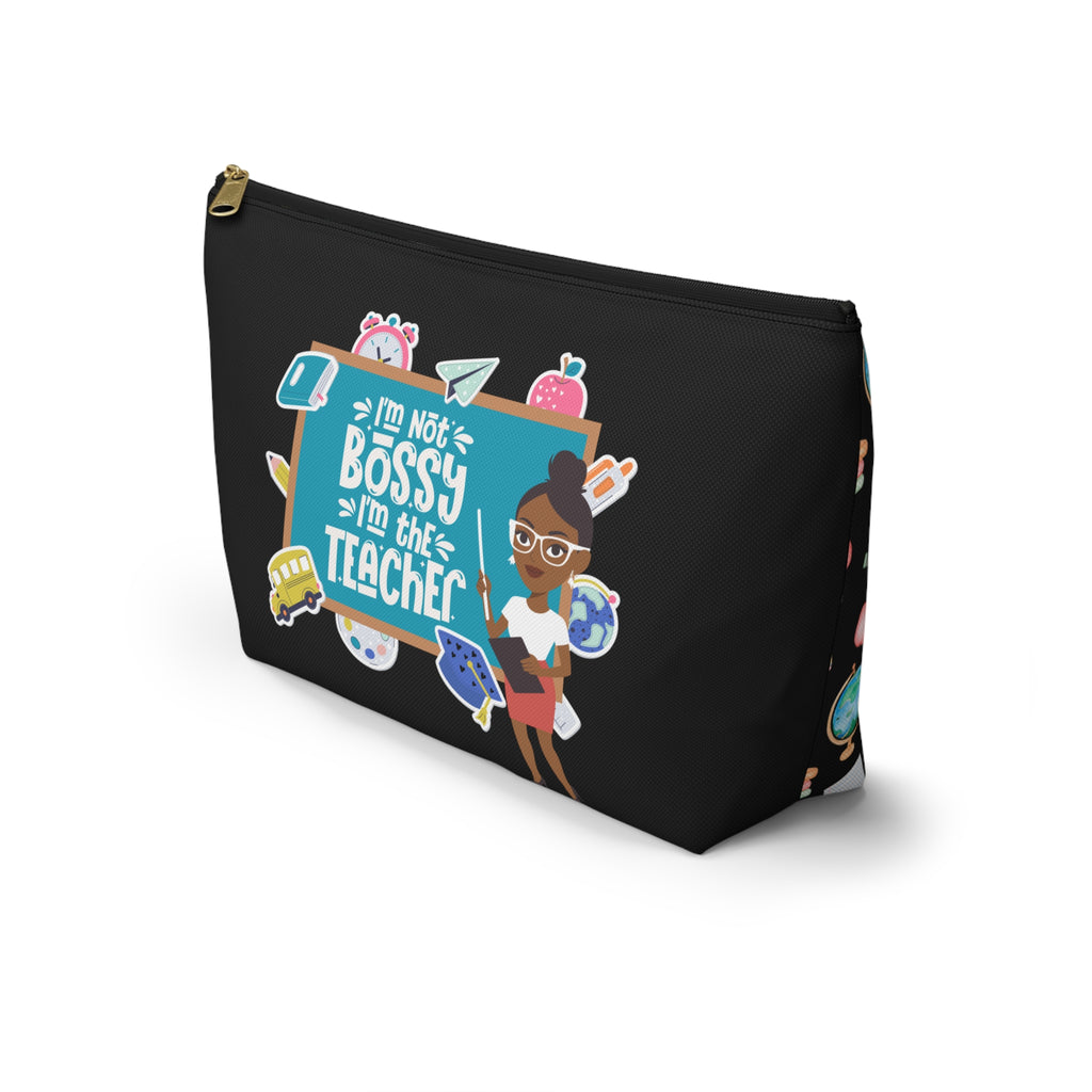 Bossy Teacher T-Bottom Travel Pouch — Chic Multipurpose Organizer for Toiletries, Makeup & On-the-Go Essentials