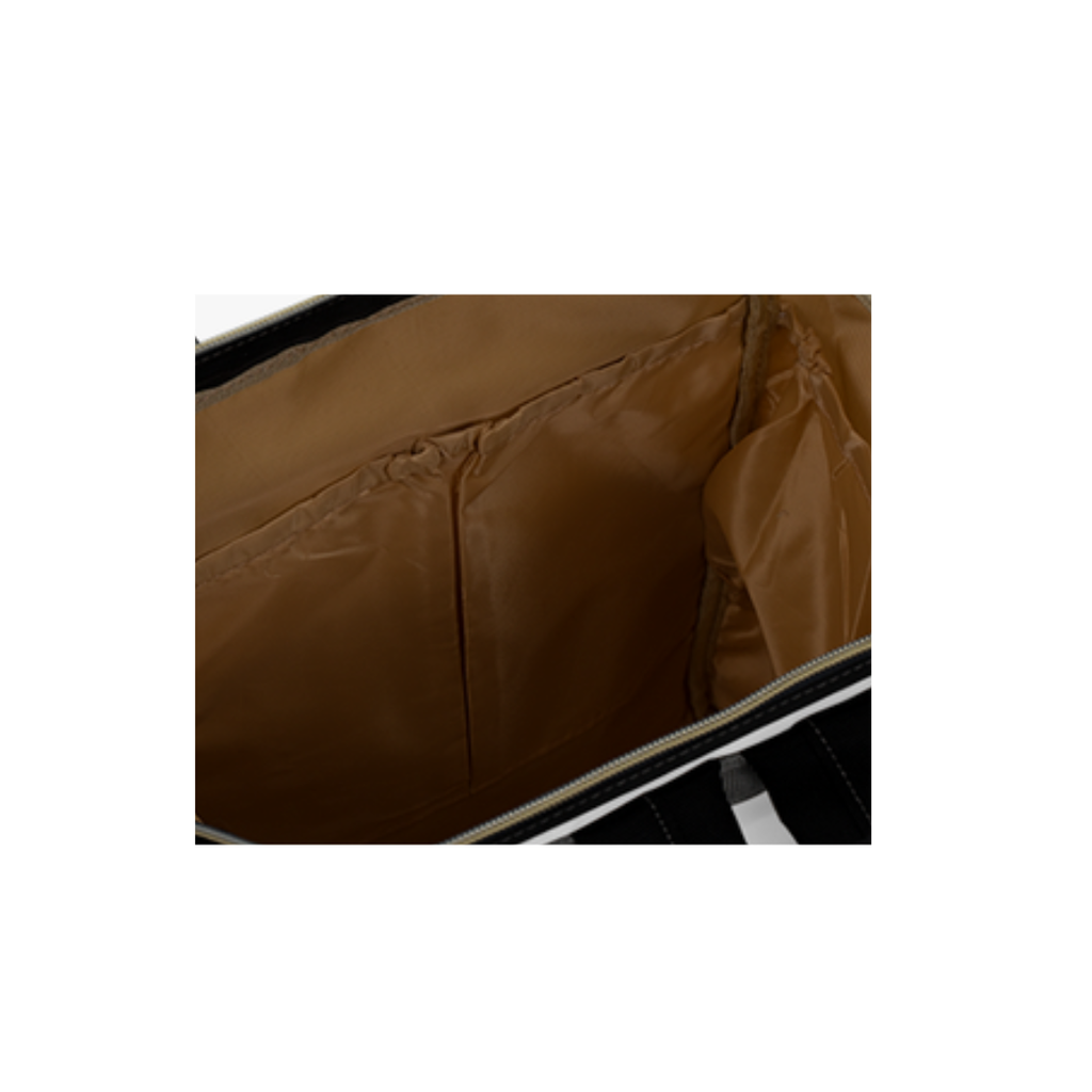 The Signia Custom Monogram Multifunctional Backpack Carryon Bag, Black/White