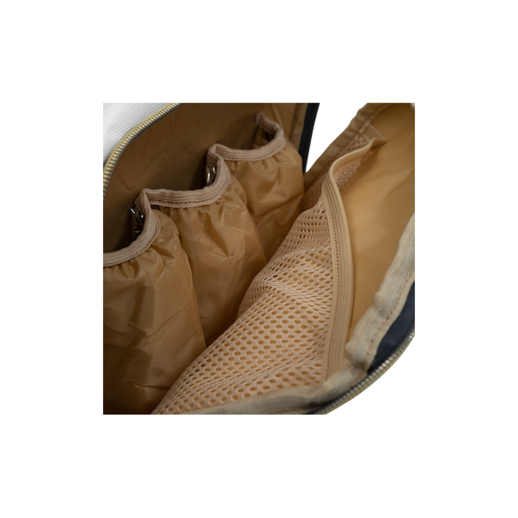 The Signia Custom Monogram Multifunctional Backpack Carryon Bag, Black/White