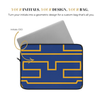 Personalized Laptop Sleeve Protective Case, Blue/Yellow Gold